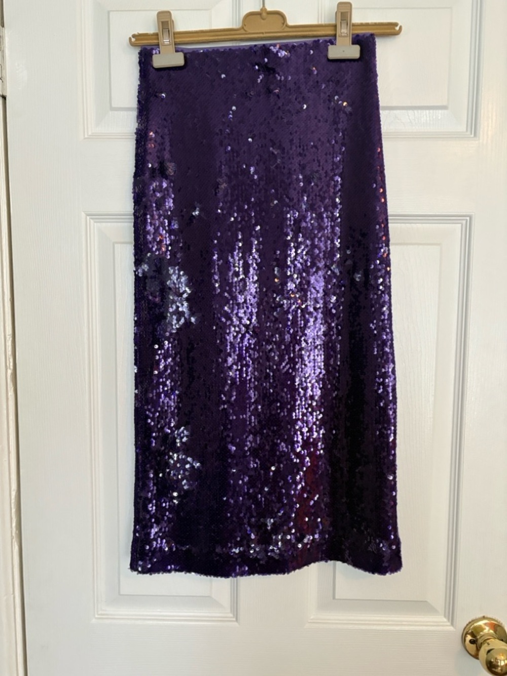 Ann Taylor Purple Sequin Pencil Skirt